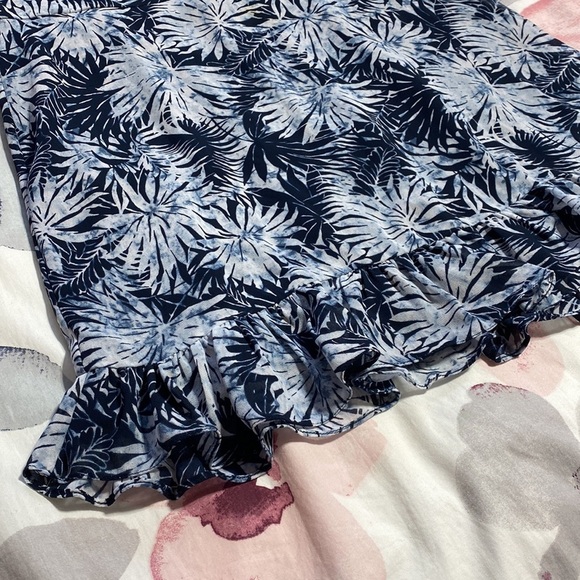 Michael Kors Mini Palm Print Keyhole Ruffled Lightweight Summer Dress Size 8 - Picture 6 of 9